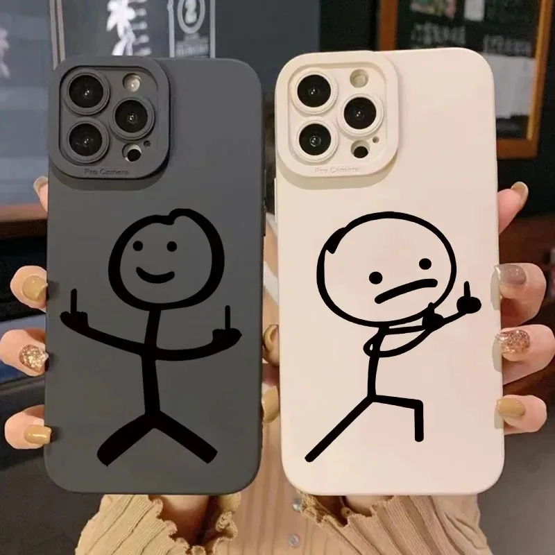 Phone Cases Cute Iphone 13 - Cute Cartoon Matchman Matte Silicone Phone