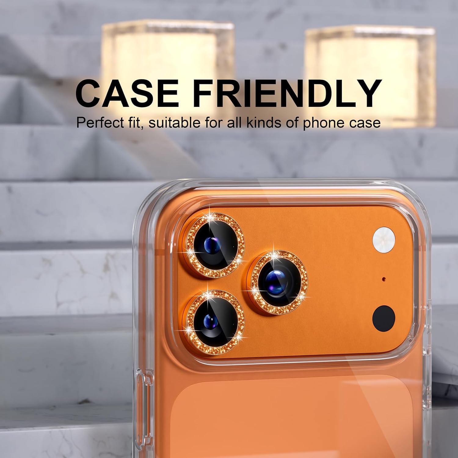 Glitter Orange Camera Lens Pro - огляд і ціна Phone Cases Orange