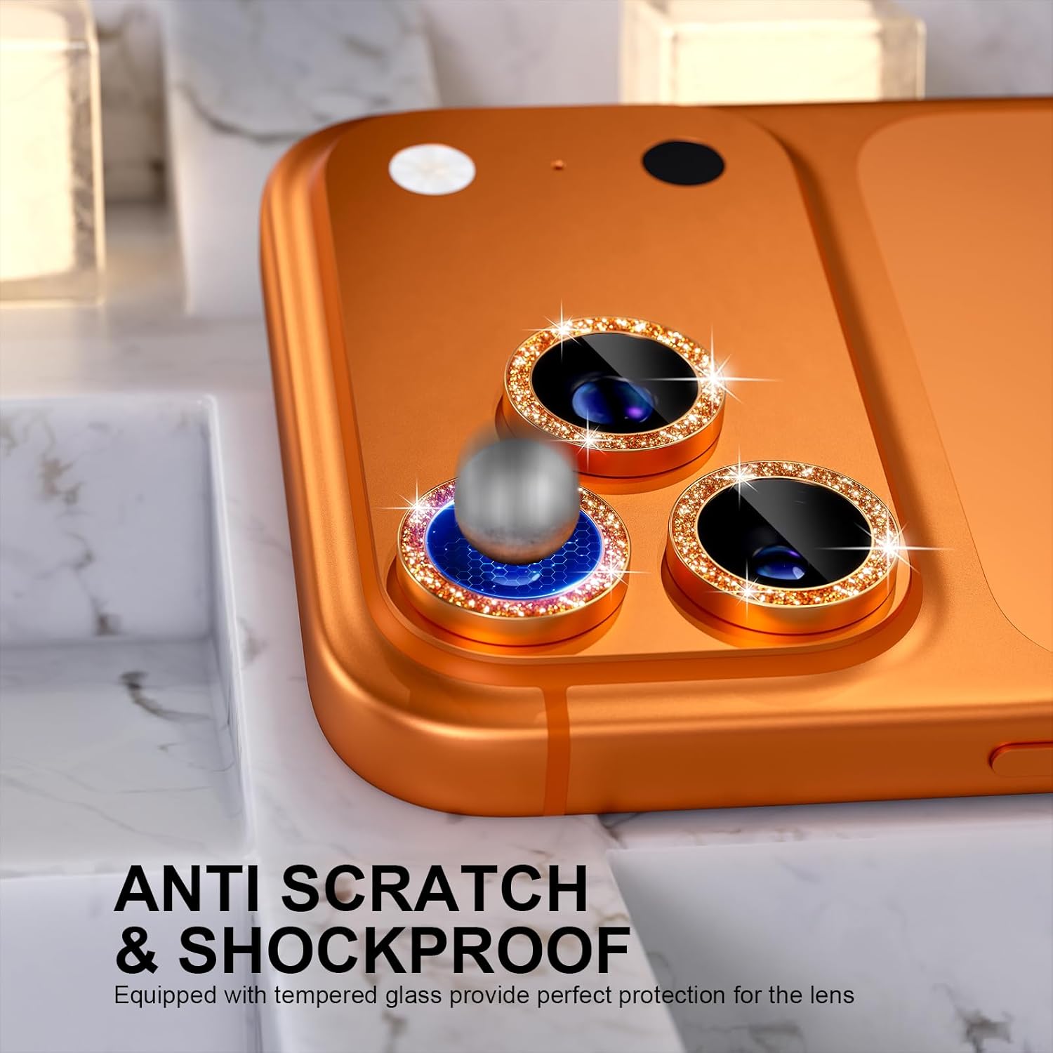 Glitter Orange Camera Lens Pro - огляд і ціна Phone Cases Orange