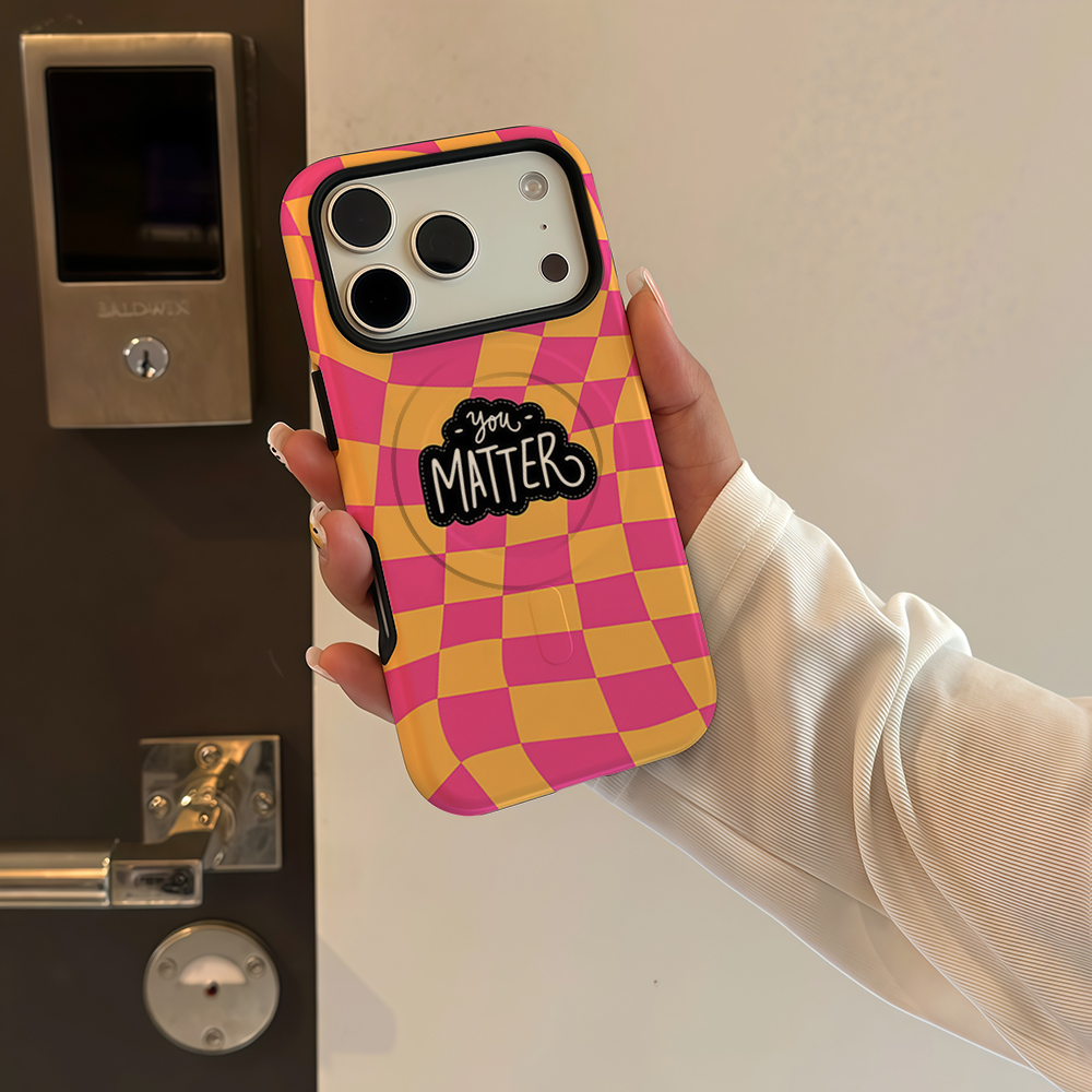 Pink Orange Check Slogan For i - огляд і ціна Phone Cases Orange