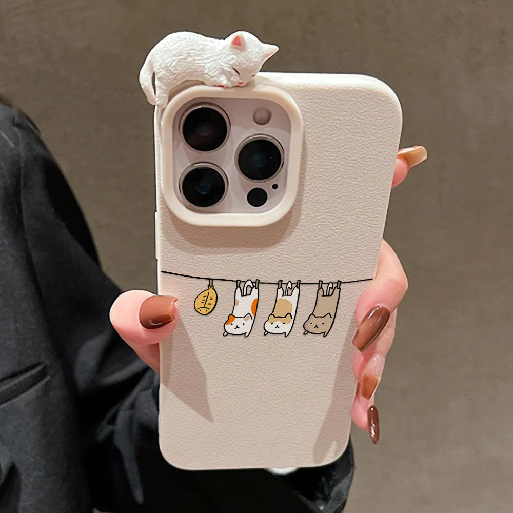 3D Cute Cartoon Cat Leather Ca - огляд і ціна Phone Cases Cute Iphone 13