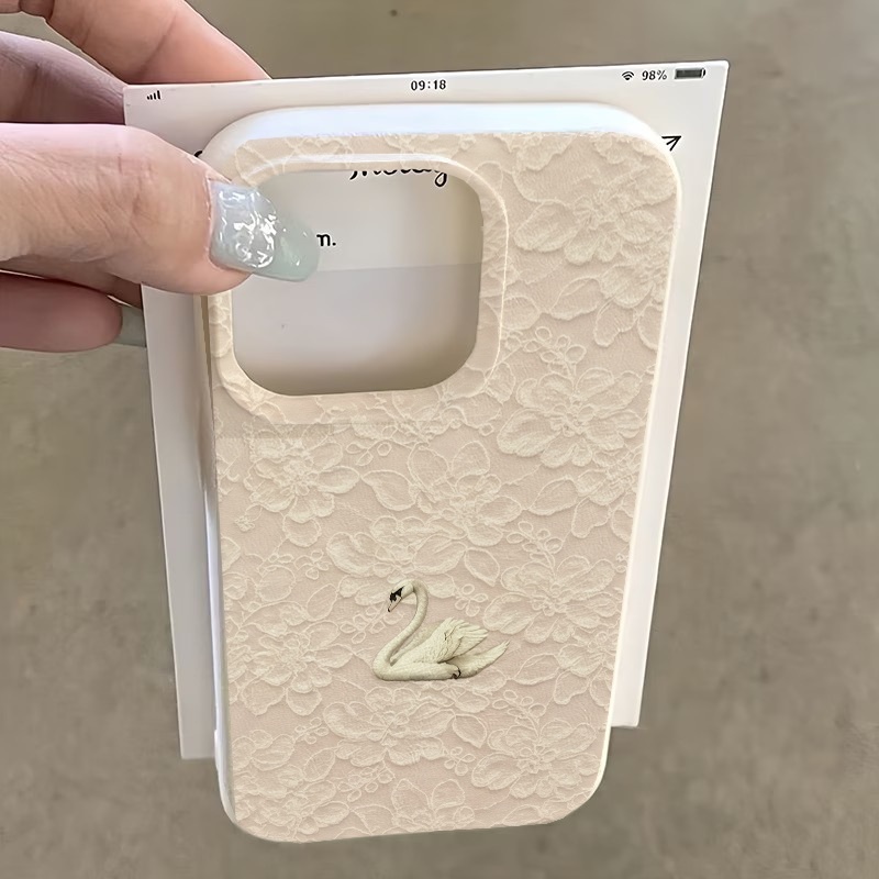 Lace Swan Pattern Lychee Textu - огляд і ціна Phone Cases Popular