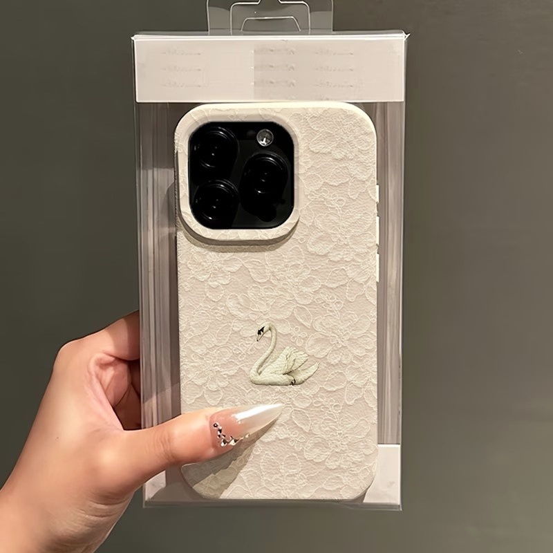 Lace Swan Pattern Lychee Textu - огляд і ціна Phone Cases Popular